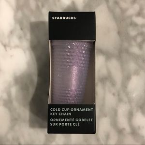 Starbucks Mini Ornament Winter 2021 Studded Cup Icy White Keychain